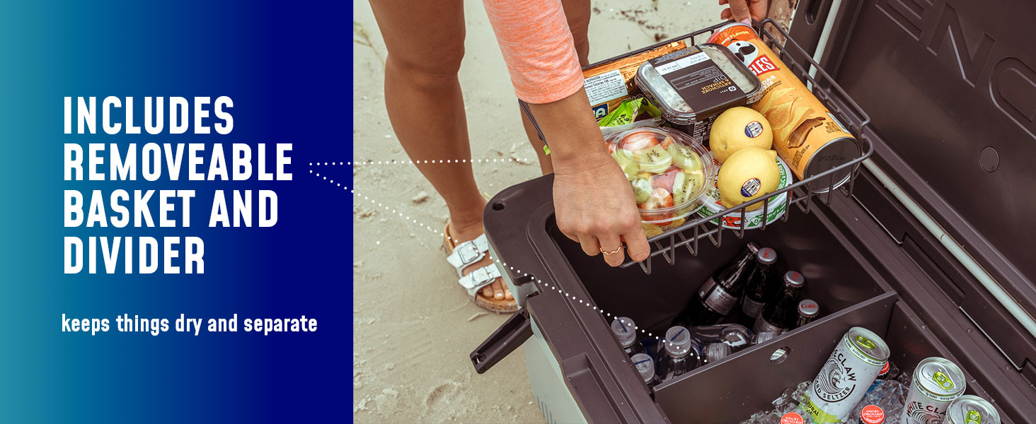 Includes Cooler Divider and Hanging basket hieleras grandes hard coolers chest cooler 52 qt cooler