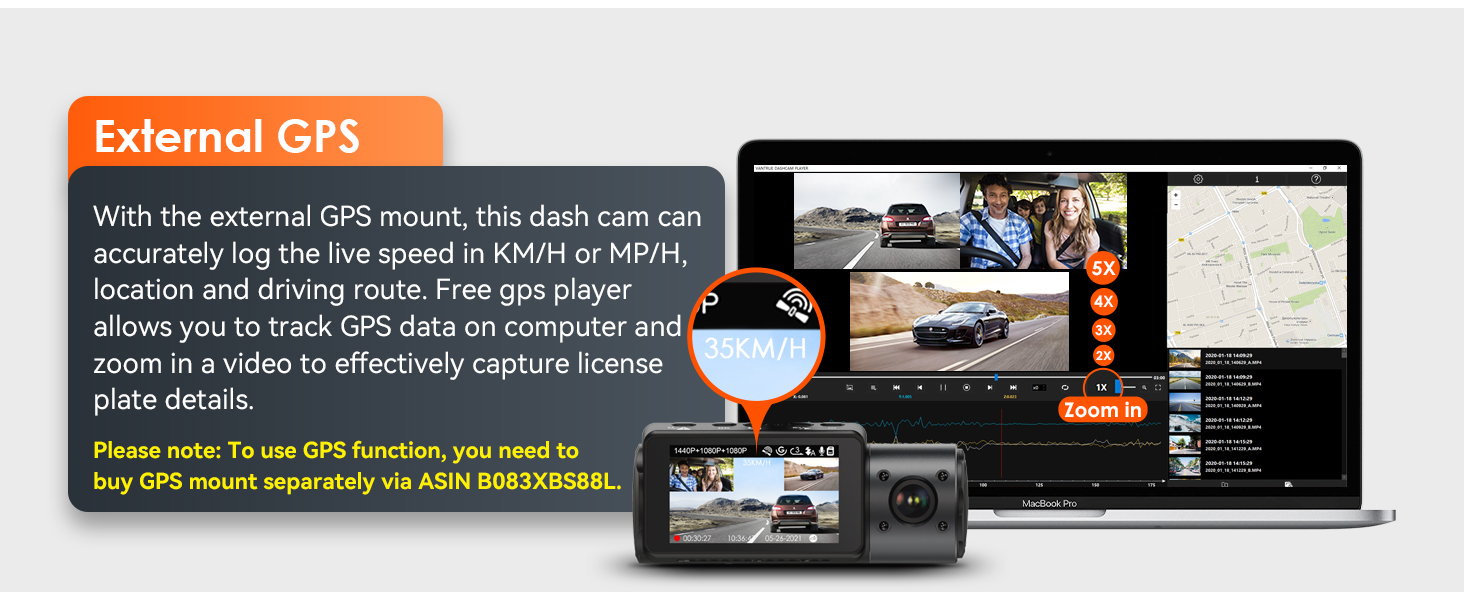 N4 dash cam with external GPS