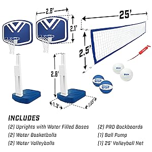 splash hoop, 2 in1, volleyball and basketball set, gosports