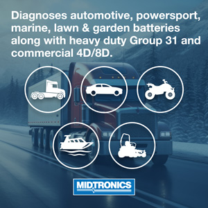 powersport, marine, lawn & garden batteries along with heavy duty Group 31 and commercial 4D/8D.