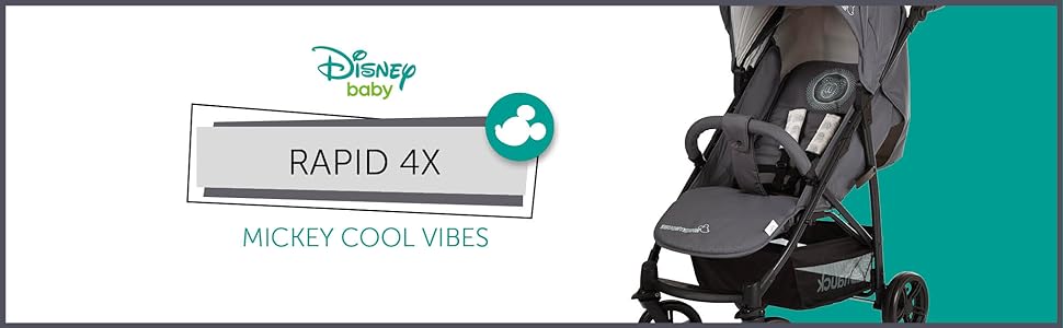 Rapid 4X Mickey Cool Vibes Sillita deportiva Ligero y compacto Capota amplia